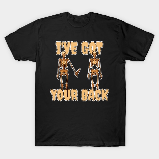 I've Got Your Back Stick Figure Friendship Novelty Sarcasm T-Shirt by threefngrs